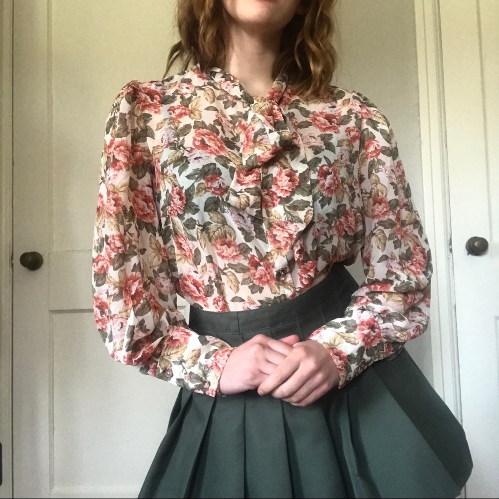 Sheer floral blouse